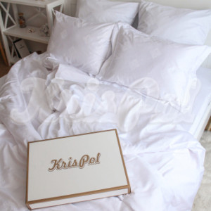 Семейное постельное белье KrisPol, жаккард 101010-4, белый