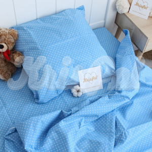 Детское постельное белье Малютка ™KrisPol, бязь Lux 101015-55 "Голубые горошки"