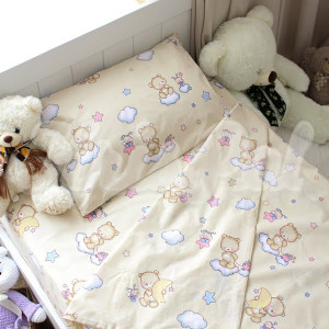 Детское постельное белье Малютка ™KrisPol, бязь Lux 10106-55 "Мишутка (желтный)"