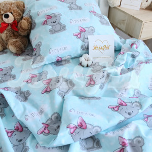 Детское постельное белье Малютка ™KrisPol, бязь Lux 10118-55 "Девочка медвежонок"