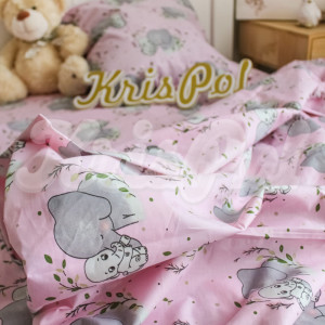 Детское постельное белье Малютка ™KrisPol, бязь Lux 10125 "Слоненки"