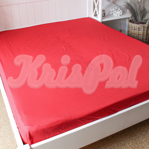 Двоспальне простирадло на резинці ™KrisPol, бязь Lux 1069-160, червоний