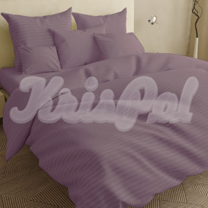 Двуспальное постельное белье ™KrisPol, бязь Lux на резинке 1410038-2, красно-сиреневый (полоска)