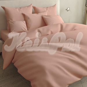 Двуспальное постельное белье ™KrisPol, бязь Lux на резинке 141024-2, пудра