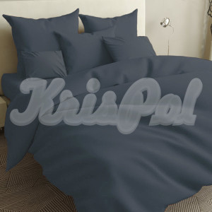 Двуспальное постельное белье ™KrisPol, бязь Lux на резинке 141026-2, темно-серый