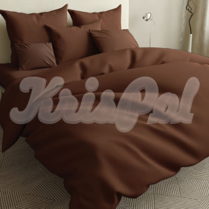 Двуспальное постельное белье ™KrisPol, бязь Lux на резинке 141028-2, шоколад