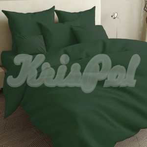 Двуспальное постельное белье ™KrisPol, бязь Lux на резинке 141034-2, темно-зеленый