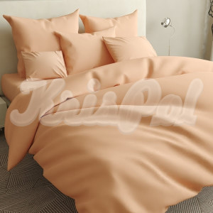 Двуспальное (Евро) постельное белье ™KrisPol, бязь Lux на резинке 141045-3, персик