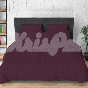 Двуспальное постельное белье ™KrisPol, бязь Lux на резинке 141065-2, сливовый
