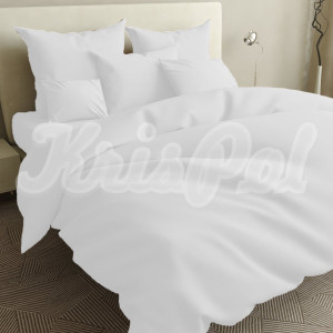 Двуспальное постельное белье ™KrisPol, бязь Lux на резинке 14111-2, белый 