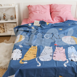Двуспальное (Евро) постельное белье ™KrisPol, бязь Lux на резинке 141615-3, “Забавные котики”