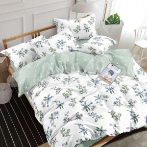 Двуспальное постельное белье ™KrisPol, бязь Lux на резинке 143185-2, “Букетик”