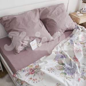 Семейное постельное белье ™KrisPol, бязь Lux на резинке 144739-4, “Цвіт гортензии”