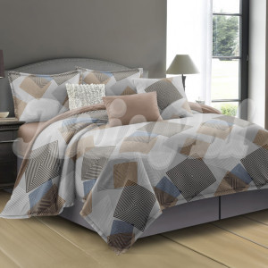 Двуспальное (Евро) постельное белье ™KrisPol, бязь Lux на резинке 144973-3, “Геометрия”