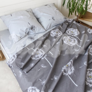 Двуспальное (Евро) постельное белье ™KrisPol, бязь Lux на резинке 145006-3, “Одуванчики”