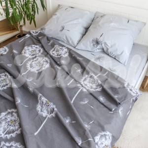 Двуспальное (Евро) постельное белье ™KrisPol, бязь Lux на резинке 145006-3, “Одуванчики”
