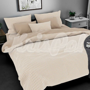 Двуспальное постельное белье ™KrisPol, бязь Lux на резинке 148052-2, “Клетка”