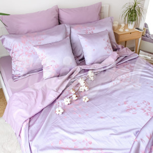 Двуспальное постельное белье KrisPol, жаккард-сатин King Size 35054-2, сиреневый