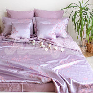 Двуспальное постельное белье KrisPol, жаккард-сатин King Size 35054-2, сиреневый