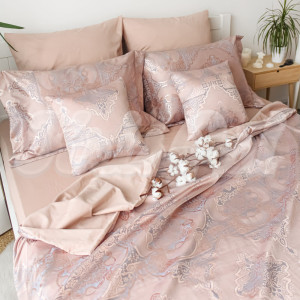 Семейная постельное белье KrisPol, жаккард-сатин King Size 35058-4, пудровый
