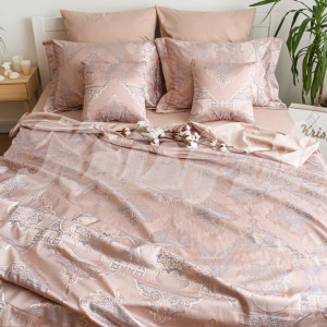 Семейная постельное белье KrisPol, жаккард-сатин King Size 35058-4, пудровый