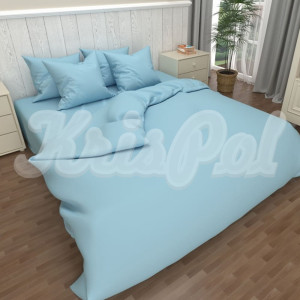 Двуспальное (Евро) постельное белье ™KrisPol, бязь Lux 511064-3, серо-голубой