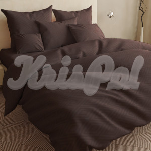 Полуторное постельное белье ™KrisPol, бязь Lux 51128-1, шоколадный (ромб)