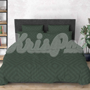 Полуторное постельное белье ™KrisPol, бязь Lux 51134-1, темно-зеленый (ромб)