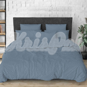 Полуторное постельное белье ™KrisPol, бязь Lux 51161-1, серо-голубой (ромб)