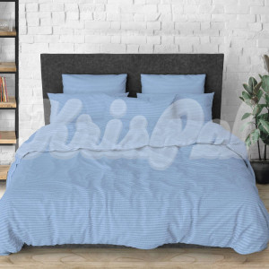 Полуторное постельное белье ™KrisPol, бязь Lux 511622-1, сине-голубой (полоска)