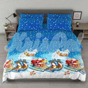 Семейное постельное белье ™KrisPol, бязь Lux 518102-4, "Новогодний Санта"