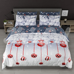 Двуспальное постельное белье ™KrisPol, бязь Lux 518103-2, "Елочные украшения"
