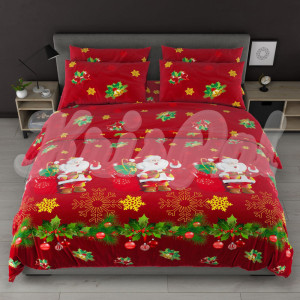 Двуспальное постельное белье ™KrisPol, бязь Lux 518109-2, "Веселый Санта"