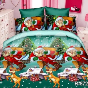 Полуторное постельное белье ™KrisPol, бязь Lux 518728-1, "Веселый Санта"