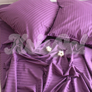 Двоспальное постельное белье ™KrisPol, страйп-сатин 543218-2, (сливовый)