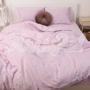 Двуспальное постельное белье ™KrisPol, страйп-сатин на резинке 553405-2, (лиловый)