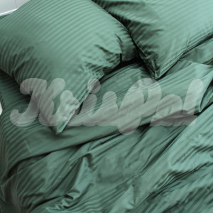 Полуторное постельное белье ™KrisPol, страйп-сатин 566114-1, (зеленый)