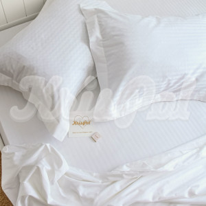 Двуспальное постельное белье ™KrisPol, страйп-сатин King Size 574321-2, (белый)