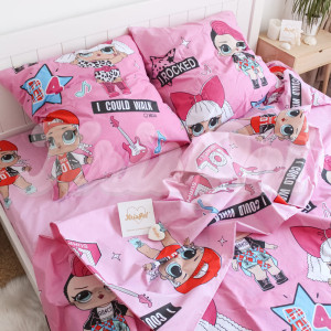 Детское полуторное постельное белье ™KrisPol, бязь Lux 615049, "Розовые куколки Лол"