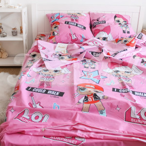Детское полуторное постельное белье ™KrisPol, бязь Lux 615049, "Розовые куколки Лол"