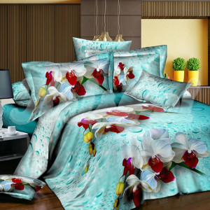 Полуторное постельное белье ™KrisPol, полиэстер 851139-1, “Орхидеи”