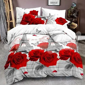 Двуспальное постельное белье ™KrisPol, полиэстер 852102-2, “Розы”