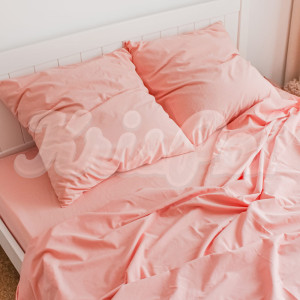Двоспальна постільна білизна ™KrisPol, варена бавовна 87111-2, (ніжно-рожевий)