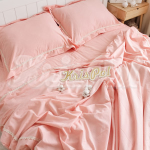 Двуспальное постельное белье ™KrisPol, вареный хлопок 88111-2, (нежно-розовый)