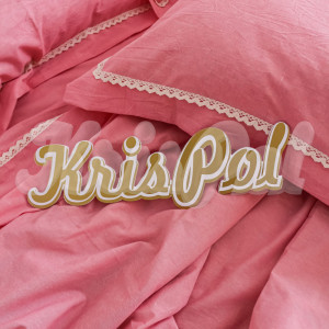 Двуспальное (Евро) постельное белье ™KrisPol, вареный хлопок 88113-3, (розовый)