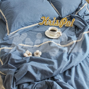 Двуспальное постельное белье ™KrisPol, вареный хлопок 88117-2, (джинс)