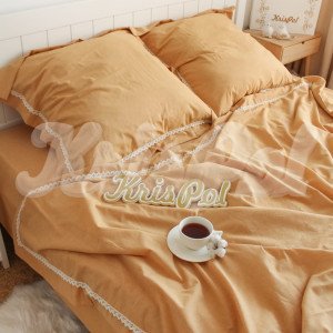 Двуспальное постельное белье ™KrisPol, вареный хлопок 88123-2, (песочный)