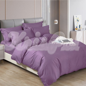 Двуспальное (Евро) постельное белье ™KrisPol, сатин на резинке 911025-3, (фиолетовый)
