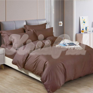 Двуспальное постельное белье ™KrisPol, сатин на резинке 91128-2, (шоколад)