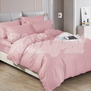 Двуспальное постельное белье ™KrisPol, сатин на резинке 911605-2, (розовый)